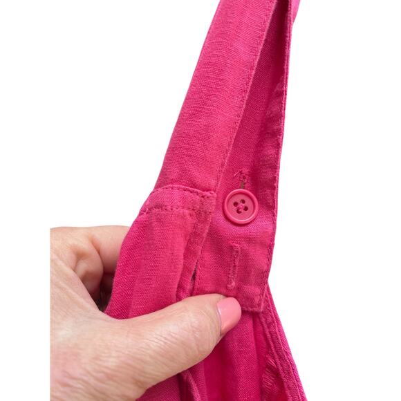 $238 EILEEN FISHER Organic Linen Midi Cami Dress Sundress | Sz XL, Geranium Pink - Picture 14 of 16